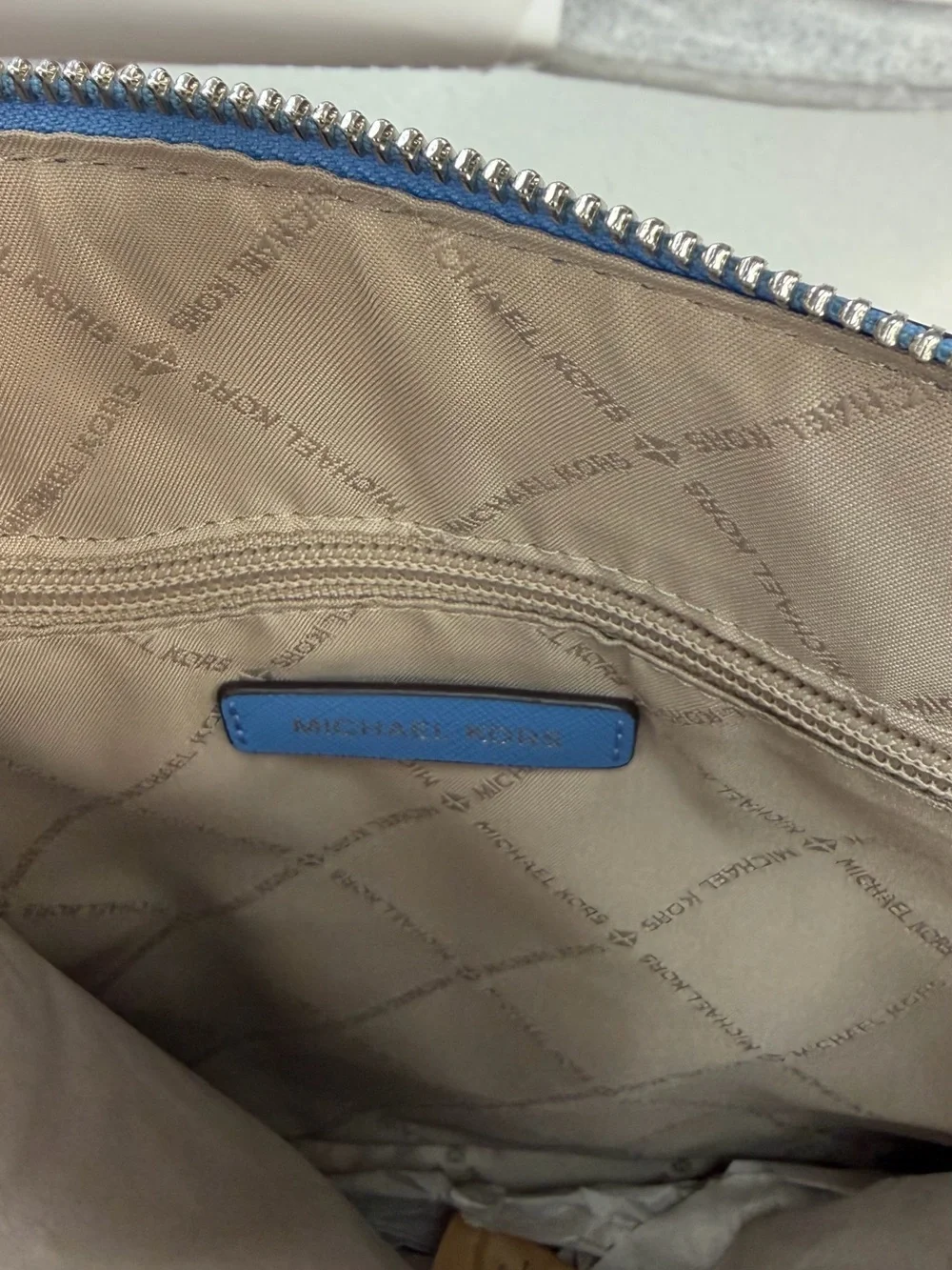 Michael Kors Blue Saffiano Shoulder Bag